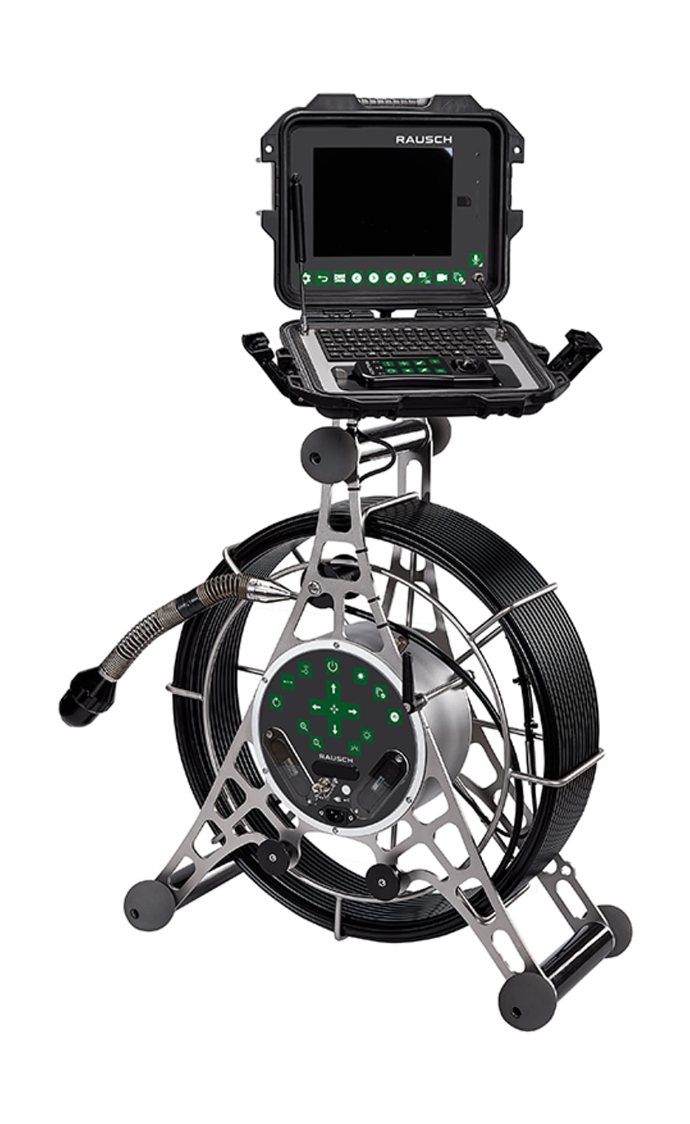 minCam MC360 pan and tilt push camera reel with 200 ft push rod and 8.4 inch control unit