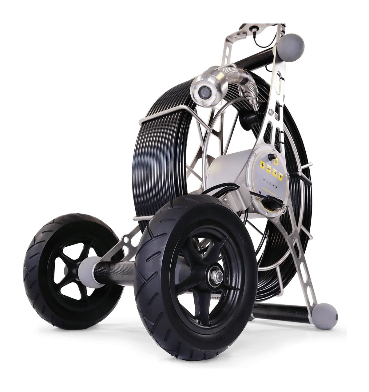 minCam MC360 push camera reel with optional wheel set